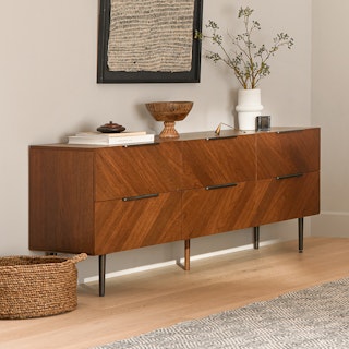 Nera 6-Drawer Low Triple Dresser - Walnut