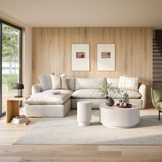 Leigh 131.5" Modular Sectional - Silver Ivory