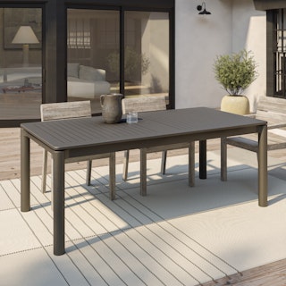 Fisk 75.5" - 96" Outdoor Extendable Dining Table - Black