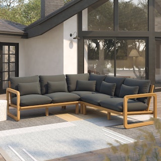 Laholm 94" Outdoor Corner Sectional - Dravite Black