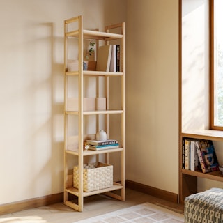 Lilya 23" Shelving Unit, Narrow - White Oak